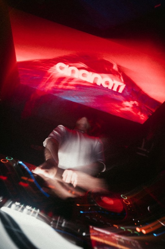 DJ Cincinati focused at the console — Rhythmotism and Persian electronic sets