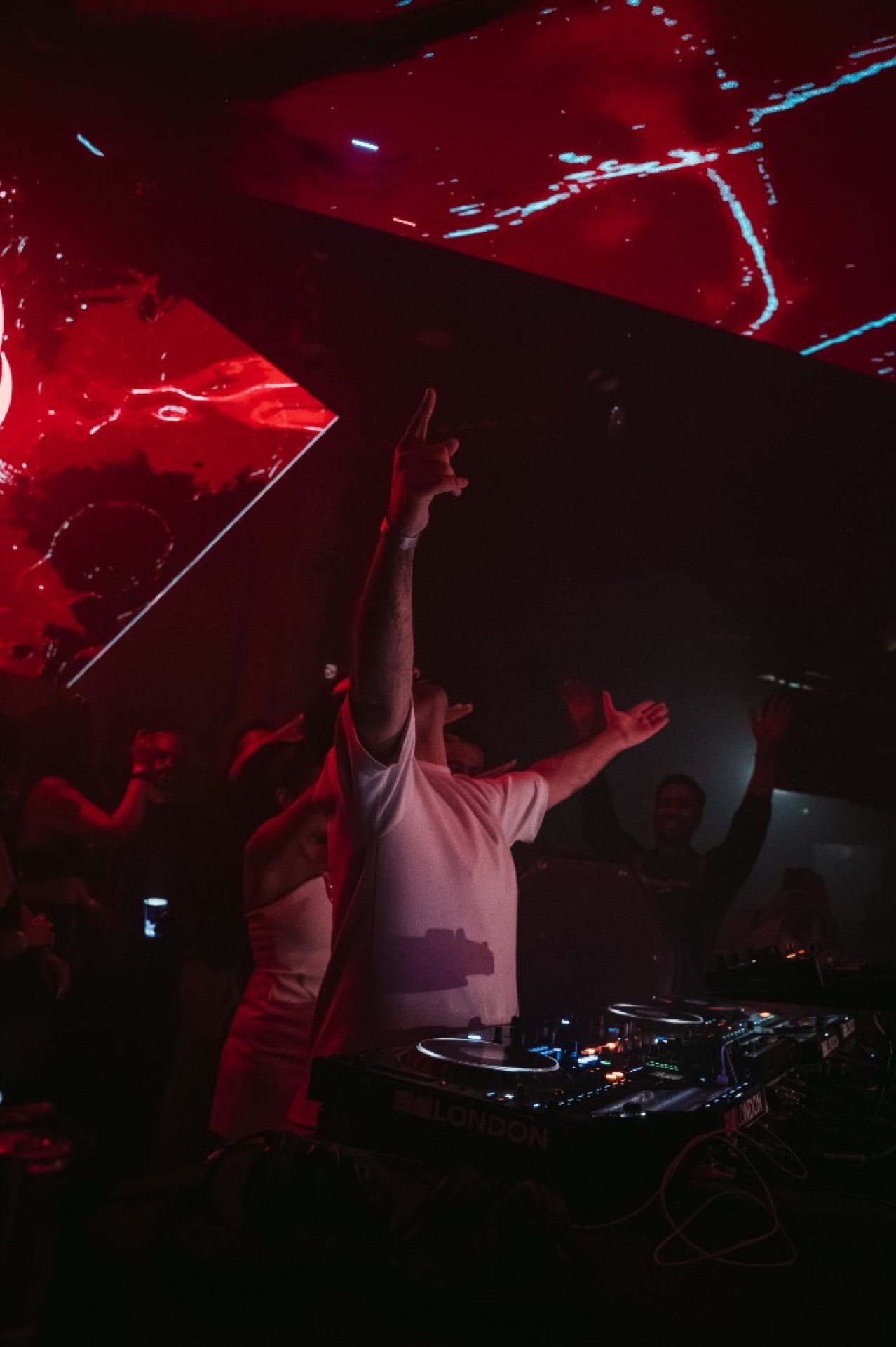 DJ pointing at the crowd — London Persian DJ host and party energy