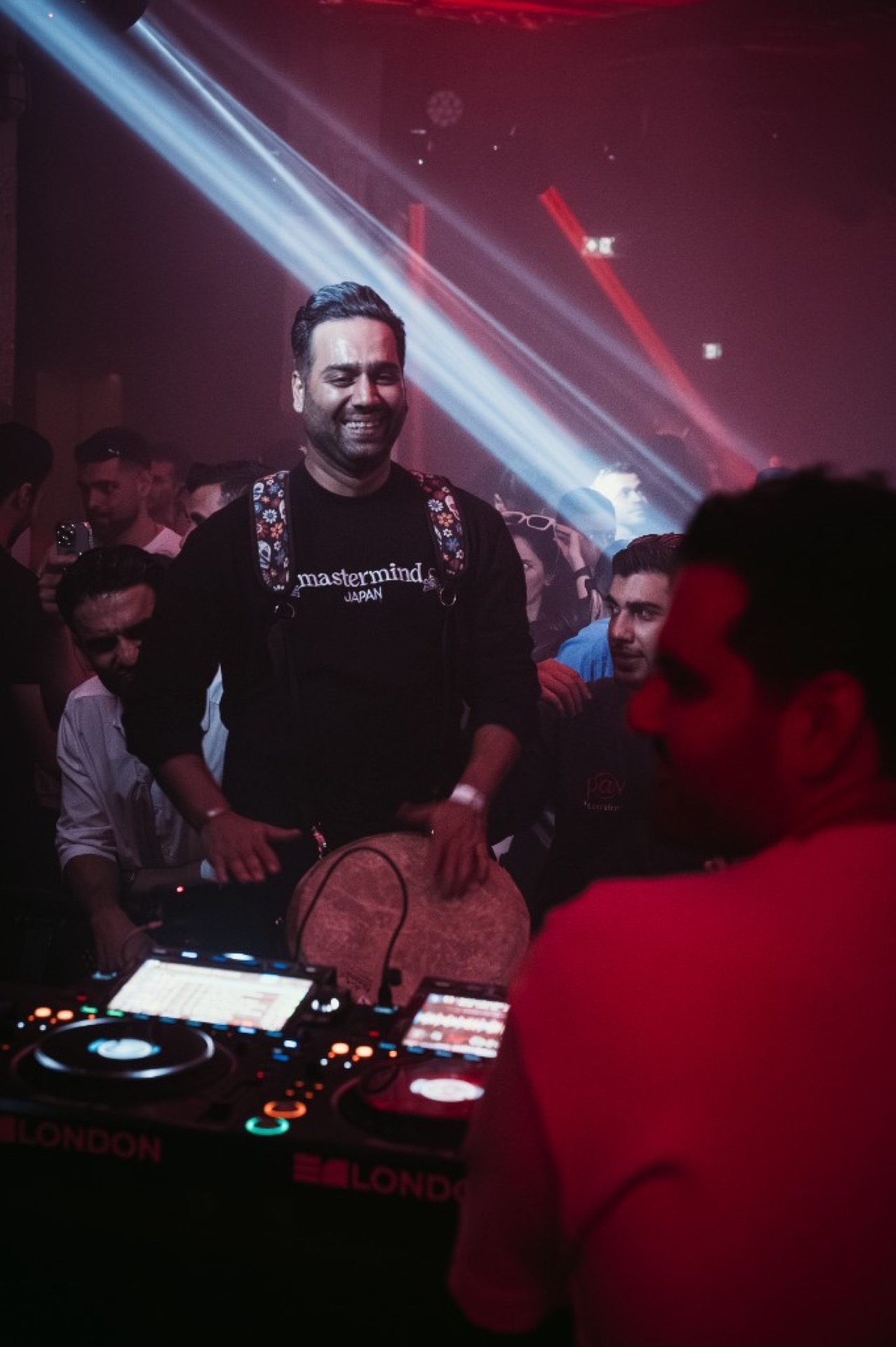 DJ Cincinati live gesture at the decks — London RadioJavan culture on stage